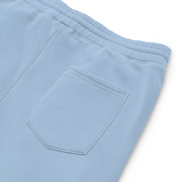 Blue pigment-dyed sweatpants-jersey lined pockets